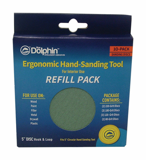 Blue Dolphin 1894732 5 in. Assorted Grit Palm Sanding Pad - Pack of 10