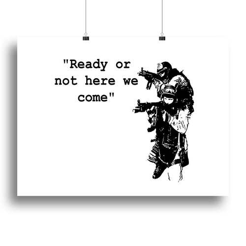 Banksy Ready Or Not Canvas Print or Poster