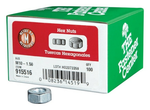 Hillman 915516 M10-1.50 Metric Hex Nut  100 per Box