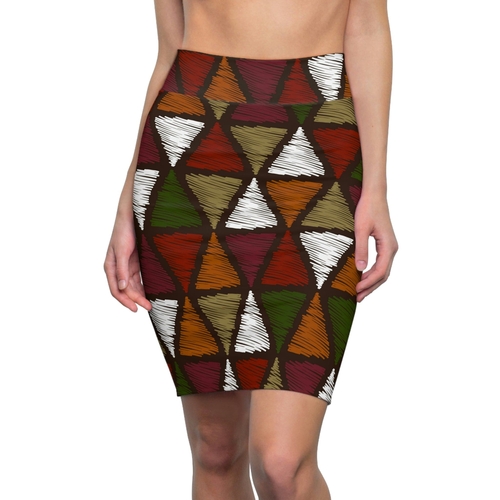 Main High Waist Womens Pencil Skirt - Contour Stretch - Forest Green and image