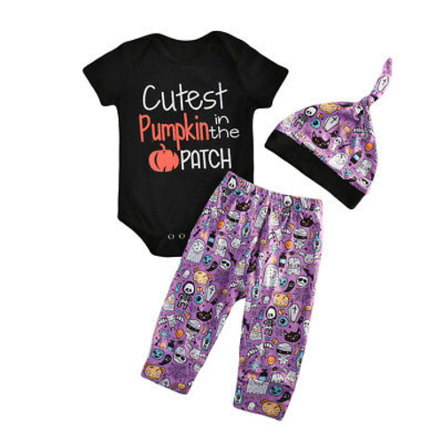 Halloween Newborn Baby Boys Top Short Sleeve