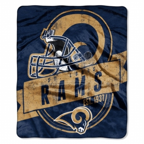 St. Louis Rams Blanket 50x60 Raschel Grandstand Design