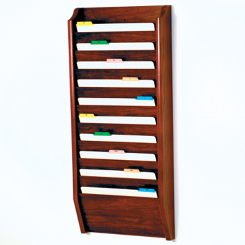 Wooden Mallet CH17-10MH 10 Pocket Legal Size File Holder in Mahogany