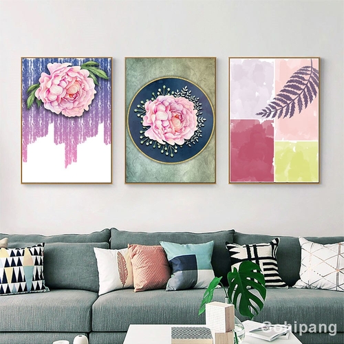 Abstract Painting Canvas Art Print Flower Painting