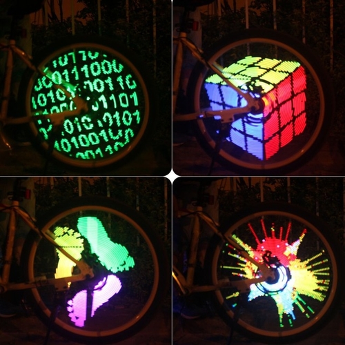 D023 128 LED Doudle-sided Bicycle Wheel Lamp