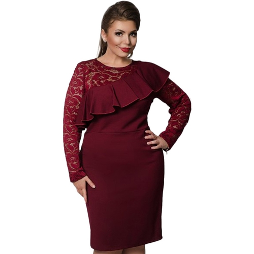  Autumn Spring Plus Size Women Party Dress