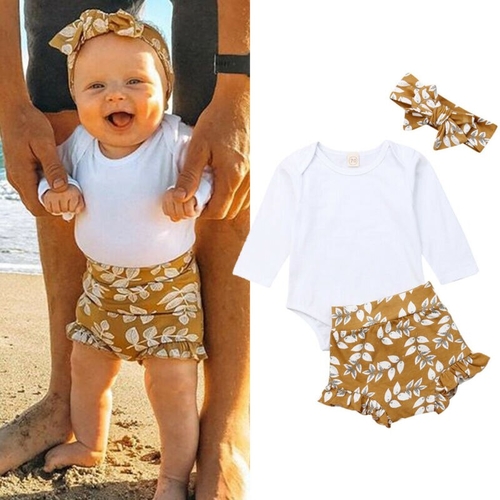 Pudcoco Autumn 3PCS Toddler kids Baby Girl Infant