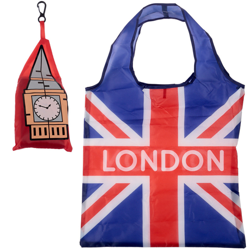 Handy Fold Up Big Ben London Shopping Bag with Holder