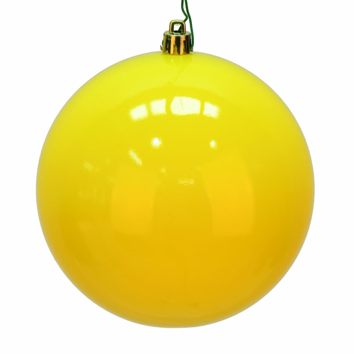 Vickerman N592578DSV 10 in. Yellow Shiny UV Treated Ball Ornament with