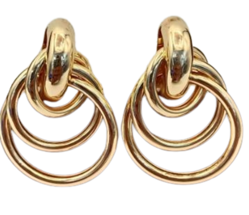 Rhodium plated Brass Thick Tube Hoops, Horse Eye Earrings, Hollow Hoop