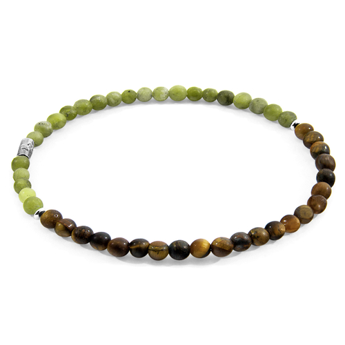 Tigers Eye and Jade Alexander Silver and Stone SKINNY Bracelet