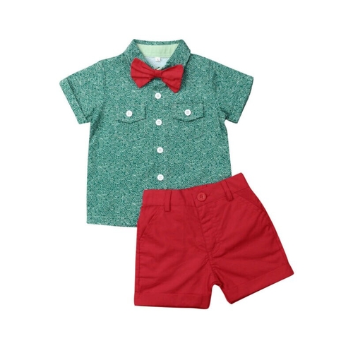 1 6Y Xmas Kids Baby Boy Clothes Sets Summer Suit