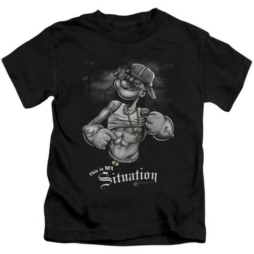Popeye-Situation Short Sleeve Juvenile 18-1 Tee, Black - Small 4
