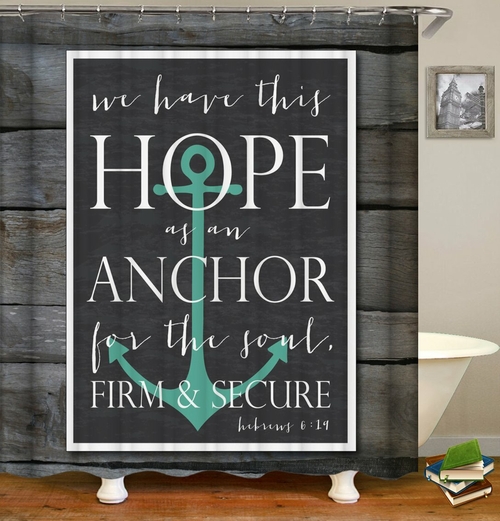 Bible Anchor Quote Shower Curtain