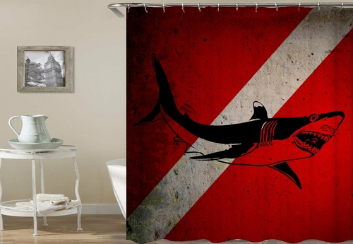 Shark Danger Shower Curtain