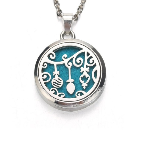Silver Aroma Diffuser Necklace Perfume Essential