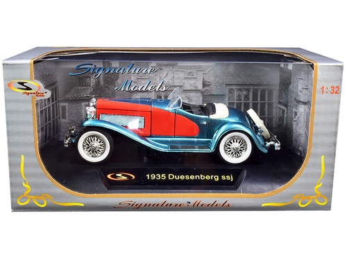 1935 Duesenberg SSJ Convertible Blue and Red 1/32 Diecast Model Car by