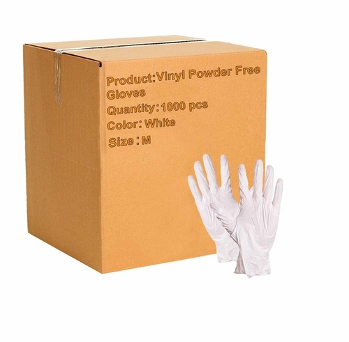 1000 Pack White Vinyl Powder Free Gloves M size. Protective Gloves.
