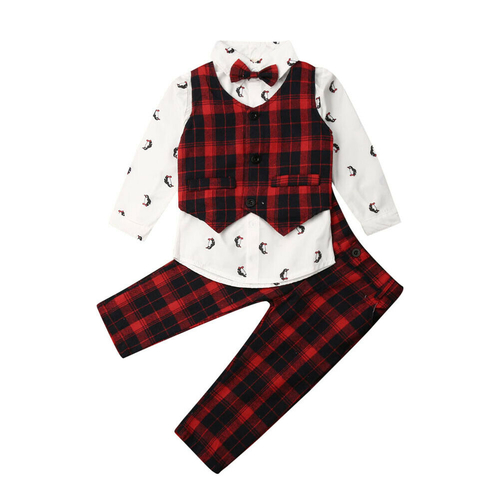 1 7Y Xmas Infant Boys Clothing Sets Cotton Long