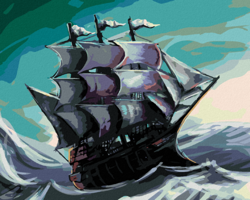 Paint by Numbers - PIRATE SHIP AT SEA