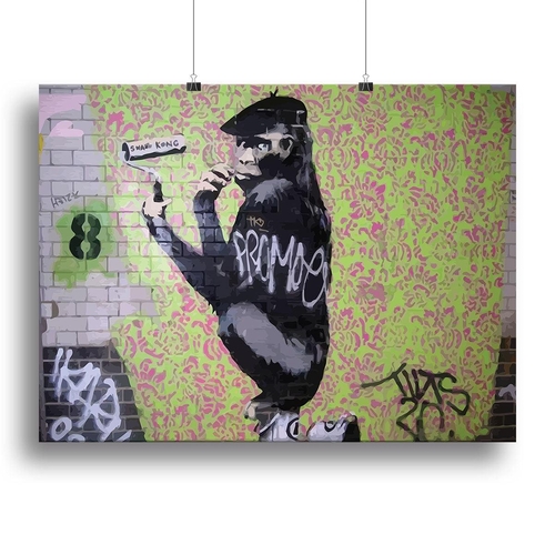 Banksy Gorilla Artist Canvas Print or Poster