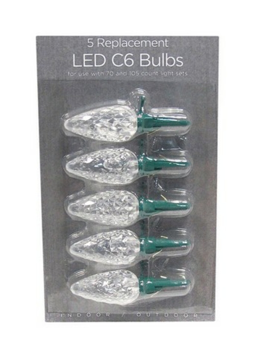 Celebrations 11205-71 Warm White LED C6 Replacement Bulbs  
