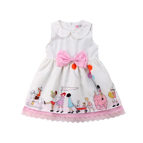 Newborn Kid Baby Girl Lace Bowknot Sleeveless