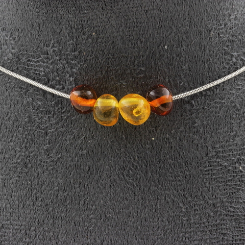 Genuine Baltic Sea Amber 4 beads necklace.