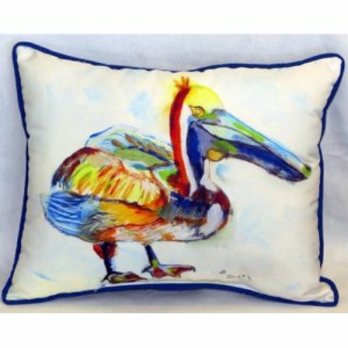 Betsy Drake ZP983A Heathcliff Pelican Indoor & Outdoor Throw Pillow- 2