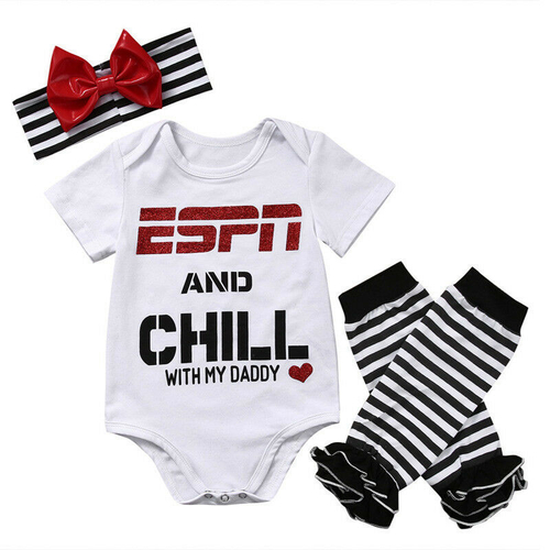 3Pcs Sets Baby Girls Boy Newborn Toddler Top