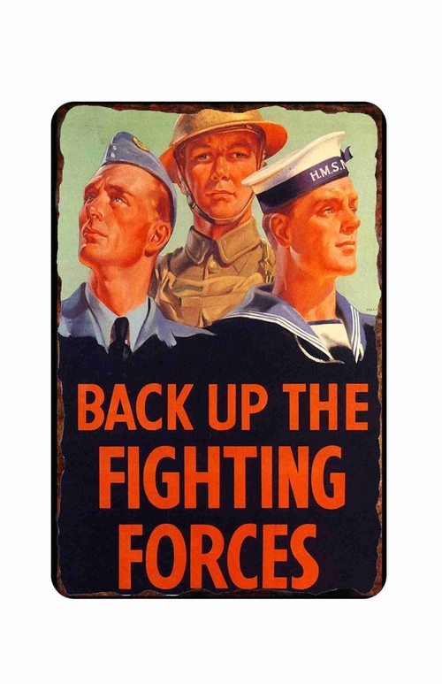 BackUp Fighting Forces WWII 8 x 12 inch Metal Tin Sign