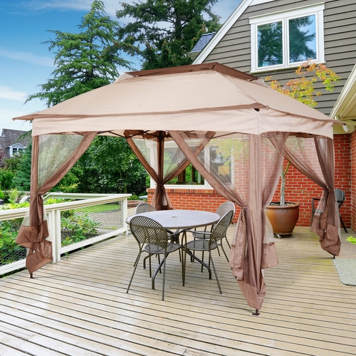 Outsunny 11x11ft Pop Up Gazebo Canopy Outdoor Wedding Party Tent