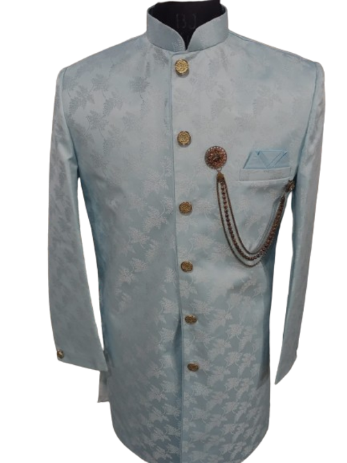 Light Sky Blue Sherwani For Men Party And Wedding, Size - 36