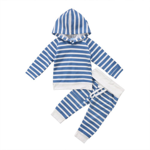 2PCS Newborn Baby Boy Girls Cotton Hooded Top