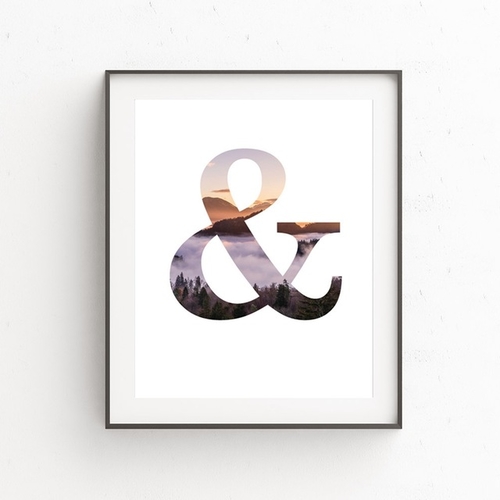 Ampersand Letter Symbol Canvas Art Print and