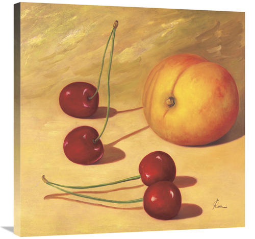 Global Gallery GCS-112929-3030-142 30 x 30 in. Cherries & A Peach Art 