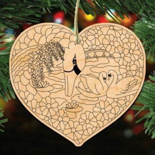 G.DeBrekht 8385261-S3 DIY Swan Heart Ornaments - Set of 3