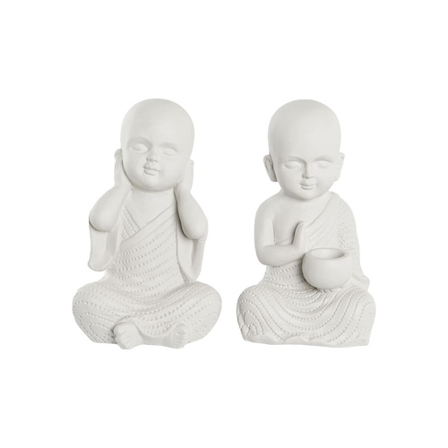 Decorative Figure DKD Home Decor 25,5 x 19 x 39 cm White Monk Oriental