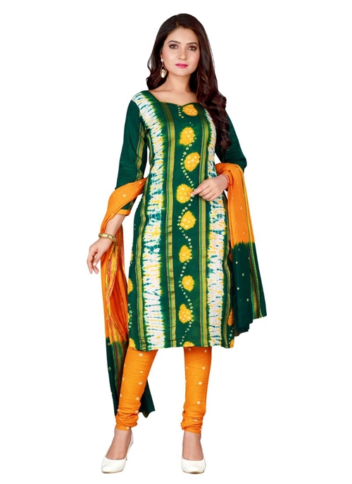 Generic Women's Cotton Salwar Material (Green,
