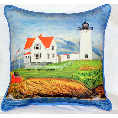 Betsy Drake HJ725 Nubble Lighthouse Large Indoor-Outdoor Pillow 15 in.