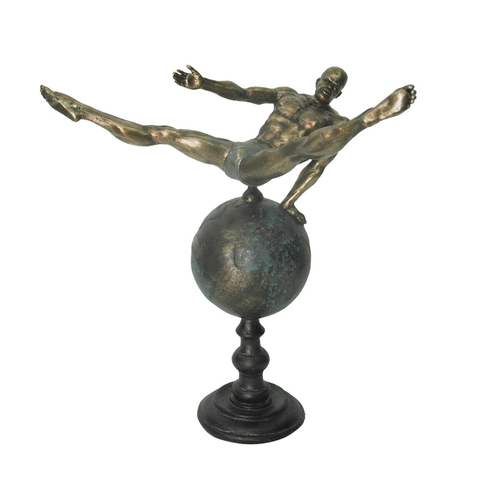 Decorative Figure DKD Home Decor World Golden Resin Gymnast Modern (29