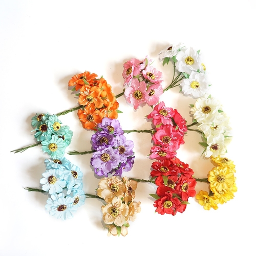 6Pcs/lot Artificial Flower 3.5cm Silk Cherry Poppy