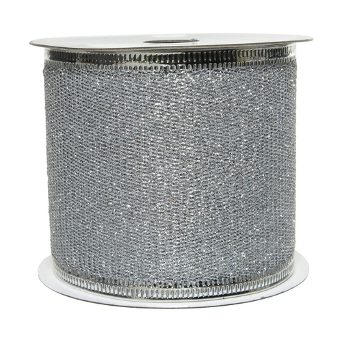 Tape Decoris Christmas Decorative Lasso Silver Glitter (6,3 x 270 cm)