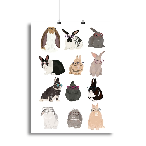Rabbit Family Canvas Print or Poster