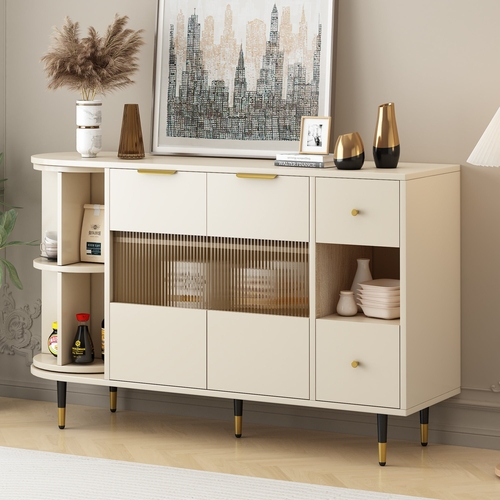 Rotating Storage Cabinet with 2 Doors and 2 Drawers, Suitable for