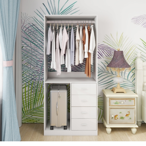 YG-304 Wooden Closet System Storage Stand-Alone Wardrobe