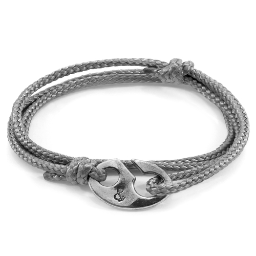 Classic Grey Windsor Silver and Rope Bracelet