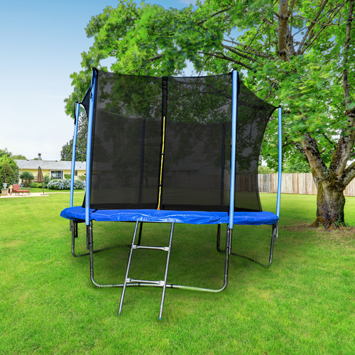 Aleko TRP14-UNB 14 ft. Trampoline with Safety Net & Ladder - Black,