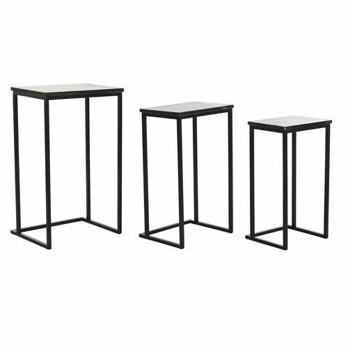 Set of 3 small tables DKD Home Decor 40 x 26 x 65 cm Black Metal