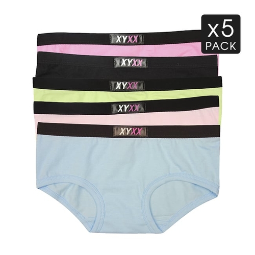 5 Womens Boyleg Panties Mix Colour Pack